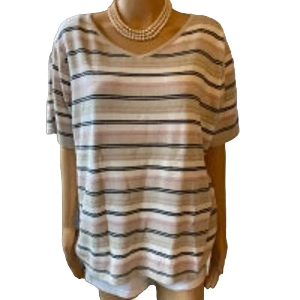 Villager Signature Liz Claiborne Casual Beach Summer Top Women Plus Size 1/1X